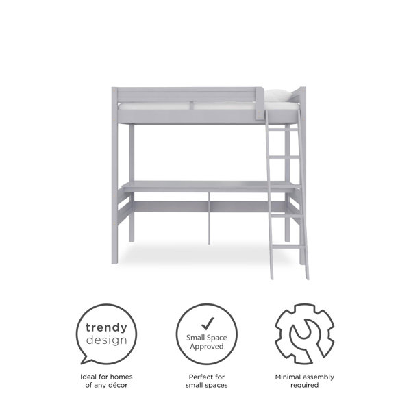 Isabelle & Max™ Everiz Twin Solid Wood Loft Bed with BuiltinDesk by